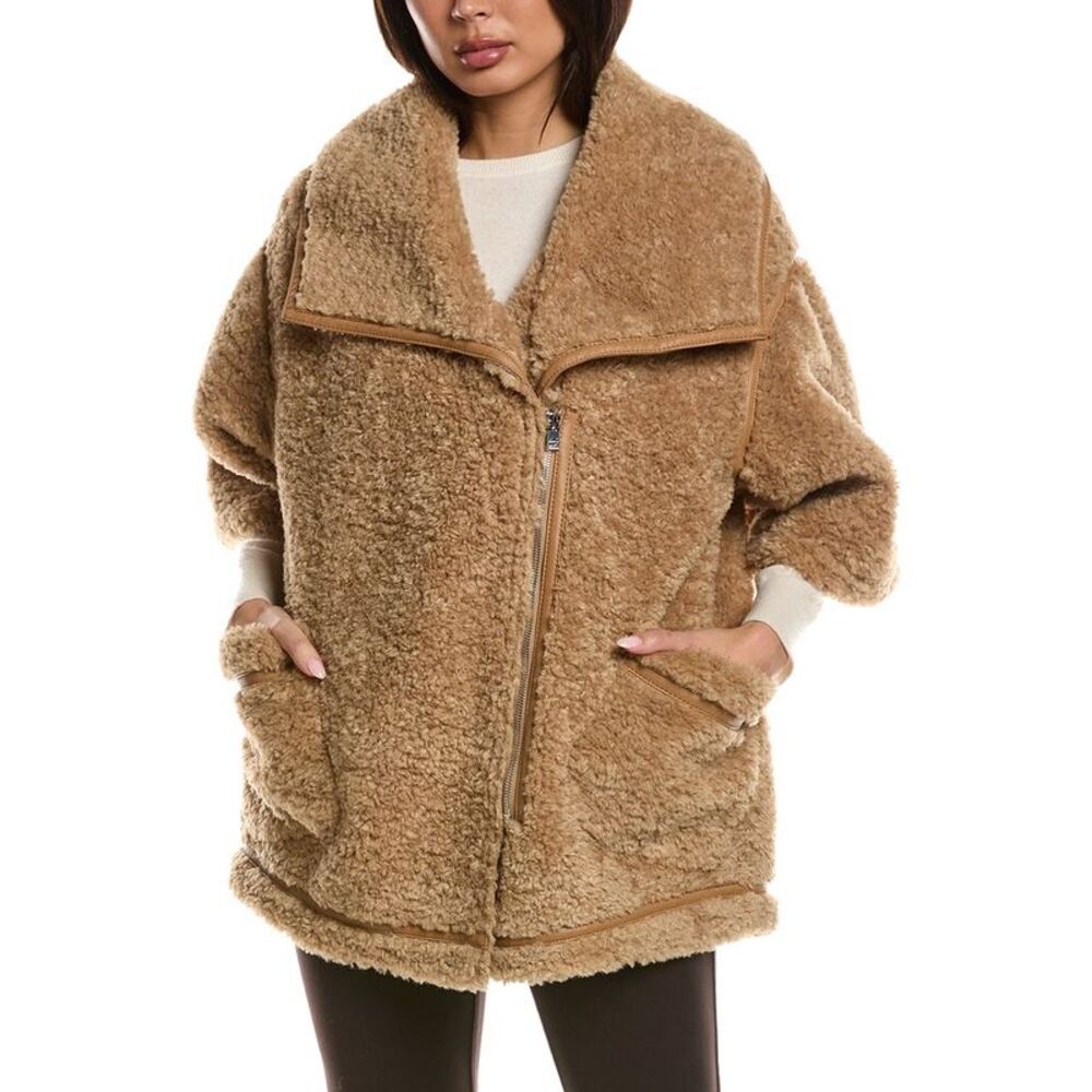 Lamarque Womens  Faux Sherpa Coat, Brown